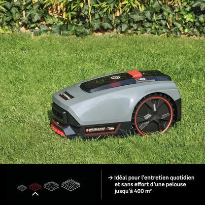 Robot tondeuse STERWINS 400m² + Batterie 18V